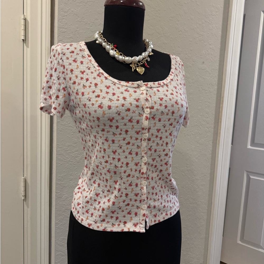 Floral Button-Up Women's Top